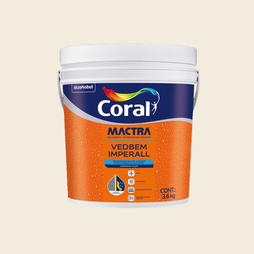 Tinta Acrílica Impermeabilizante Imperall 10 em 1  Branco 3,6Kg Mactra