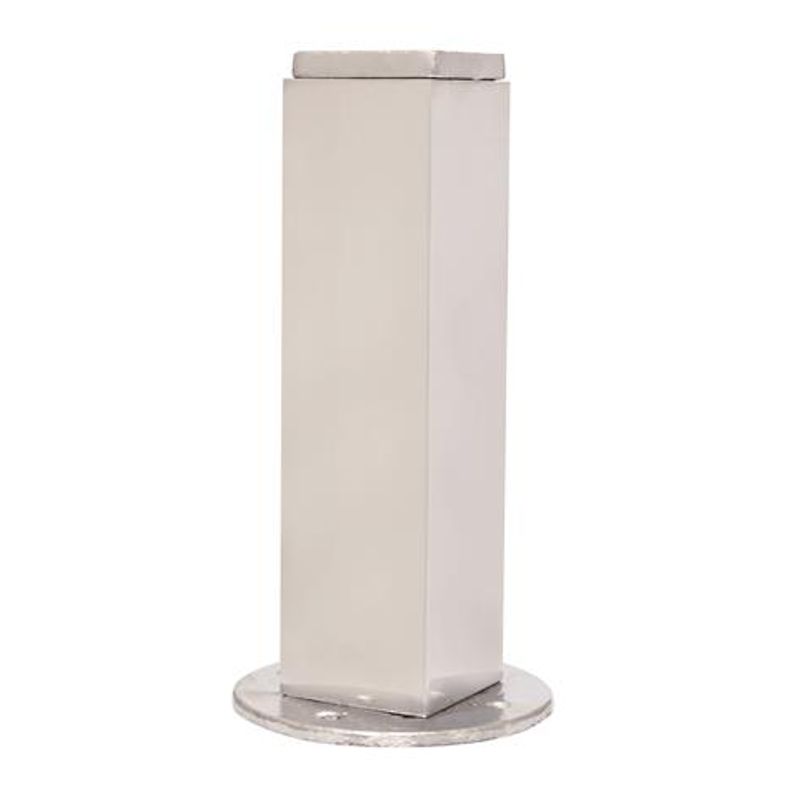 Pe-Quadrado-para-Movel-com-Sapata-e-Bucha-150mm-Aluminio-Polido