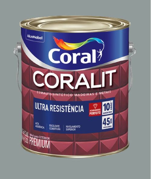 Esmalte Premium Sintético Brilhante Coralit Cinza Médio 3,6L Coral