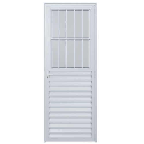Porta Postigo Vidro Boreal Alumínio Branco Esquerdo 210x80cm