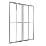 Porta-de-Correr-4-Folhas-Vidro-Liso-Aluminio-Brilhante-210x200cm
