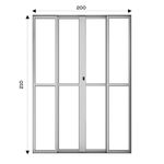 Porta-de-Correr-4-Folhas-Vidro-Liso-Aluminio-Brilhante-210x200cm
