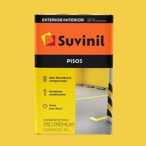 Tinta Premium Acrílica Fosco Piso Amarelo Demarcação 18L Suvinil