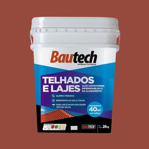 Tinta Acrílica Telhados e Lajes Vermelho 20Kg Bautech
