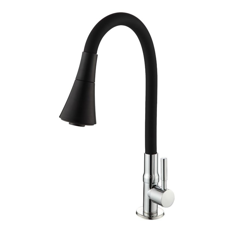 Torneira-para-Cozinha-Mesa-1-4V-Bica-Alta-Preto-Conic-Flex