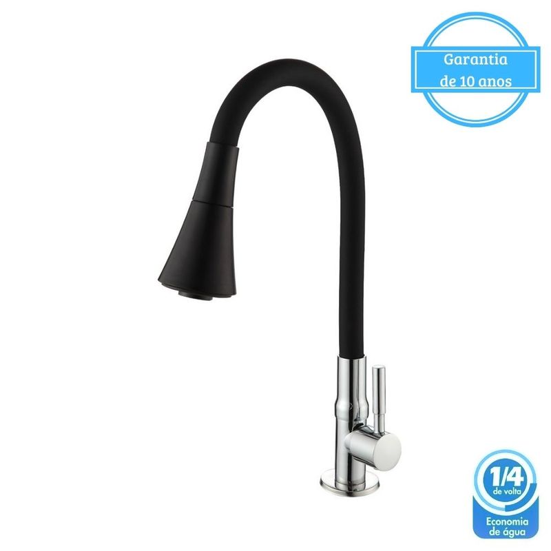 Torneira-para-Cozinha-Mesa-1-4V-Bica-Alta-Preto-Conic-Flex