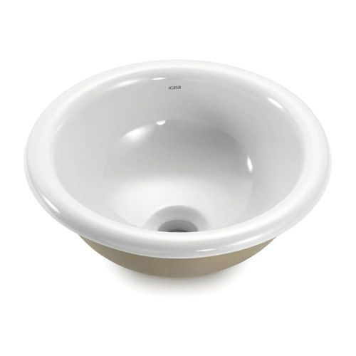 Cuba de Sobrepor Redonda Branca 32cm Louça Icasa IL6200