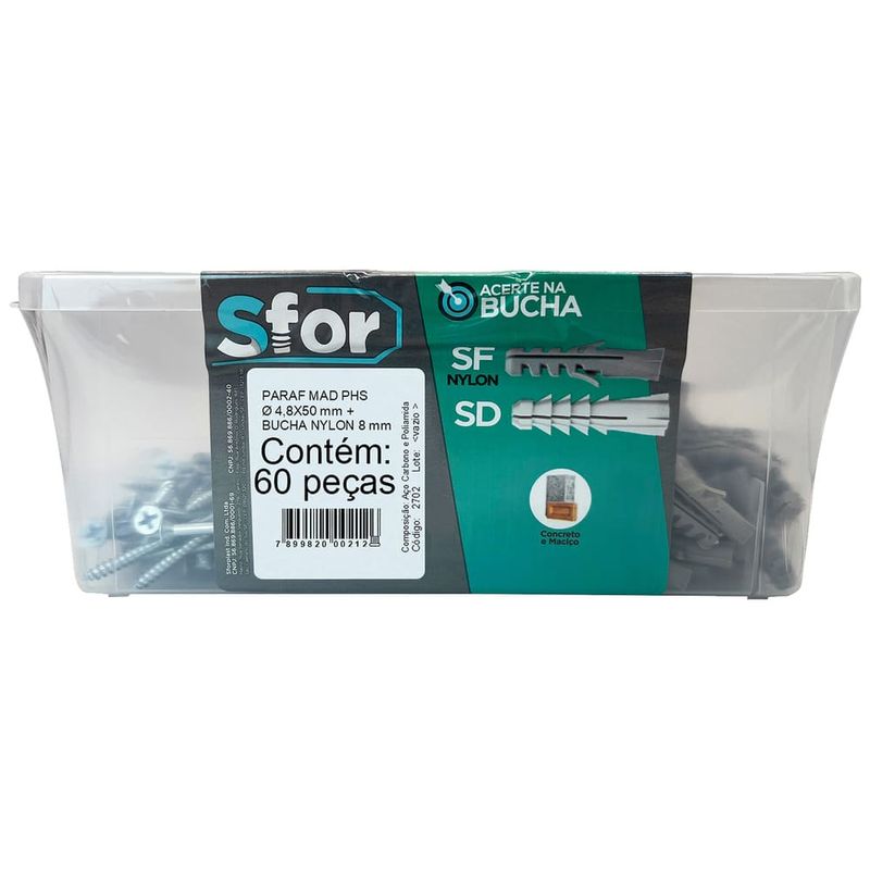 Parafuso-Madeira-Cabeca-Chata-Philips-48x50mm-com-Bucha-8mm-60-pecas