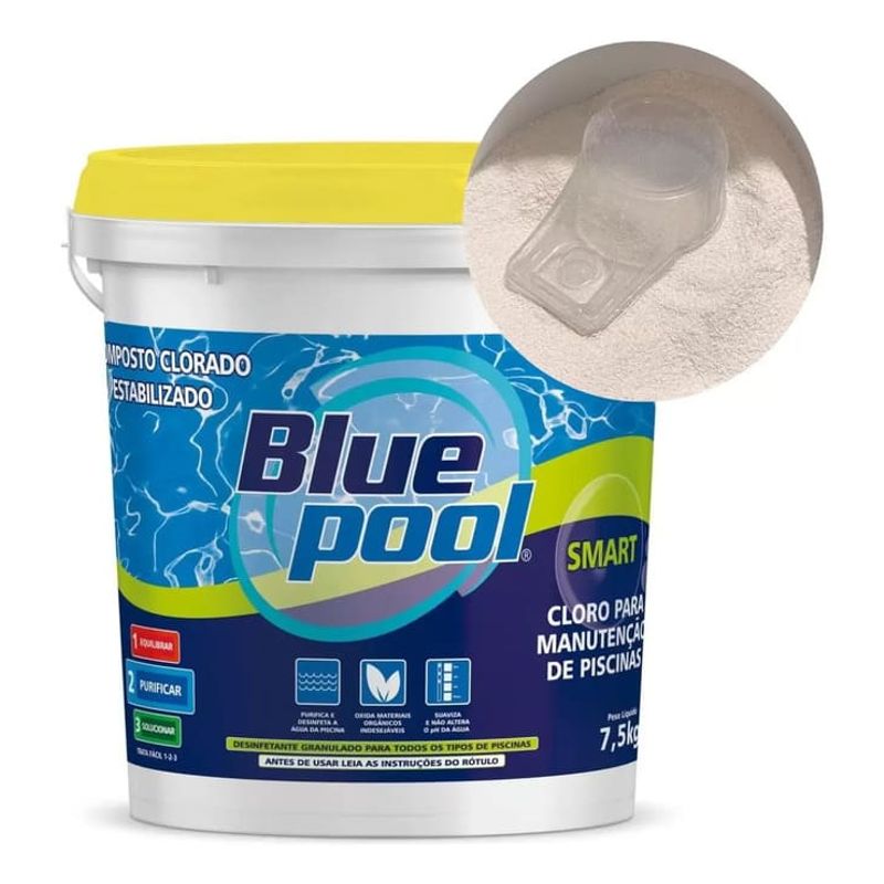 Cloro-Granulado-Estabilizado-Balde-75kg-Multiacao-3x1-Smart-BluePool