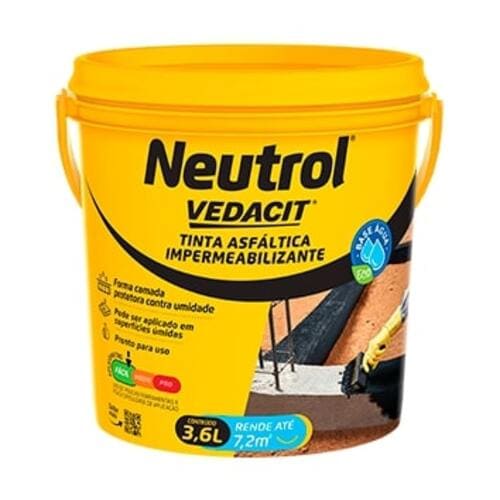 Pintura Asfáltica Impermeabilizante Neutrol Acqua 3,6L Vedacit