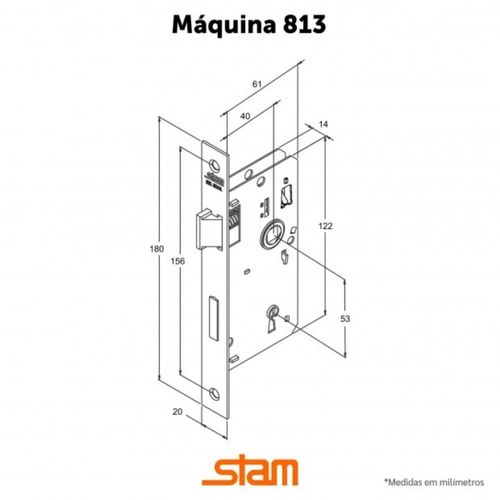 Fechadura Interna Roseta Redonda em Aço Inox 813/33 40mm Cromada