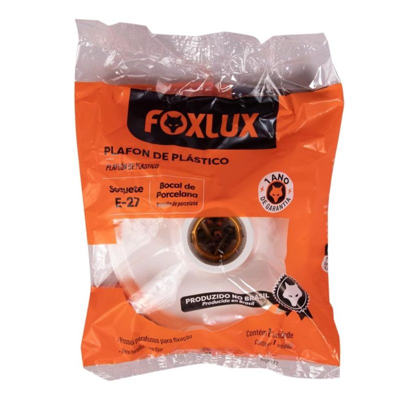 Plafonier-Plastico-Redondo-Foxlux-Soquete-Porcelana-1XE27-Branco