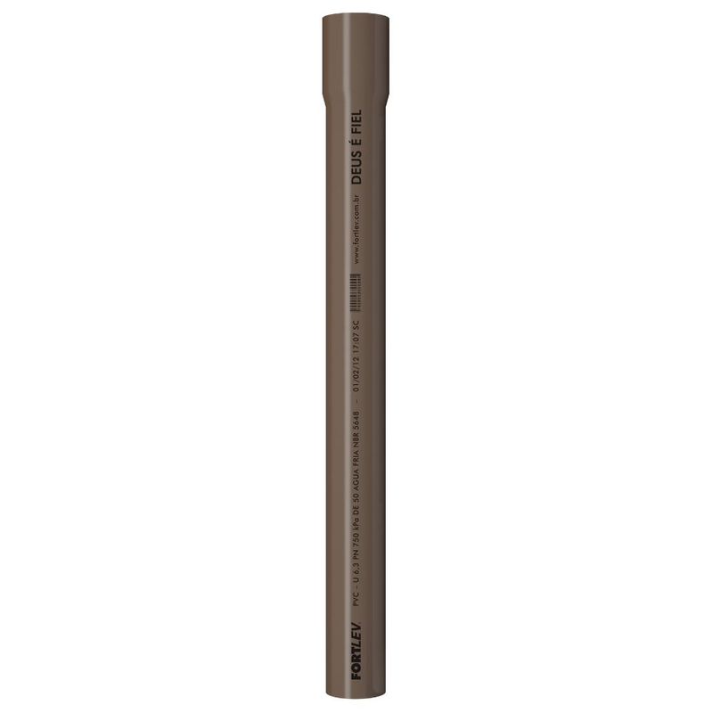 Tubo-Soldavel-Agua-Fria-PVC-Marrom-50mm-6m-Fortlev