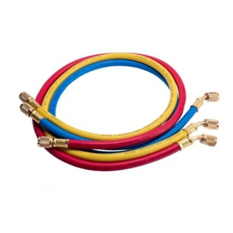 Jogo-de-3-Mangueiras-com-90cm-para-Manifold-Gas-R22-R134A-404A-e-407C