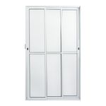 Porta-de-Correr-3-Folhas-Vidro-Liso-Aluminio-Branco-210x150cm