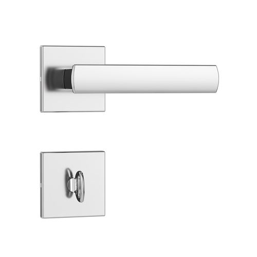 Fechadura Banheiro Roseta Quadrada 1620/39 55MM Inox Cromado