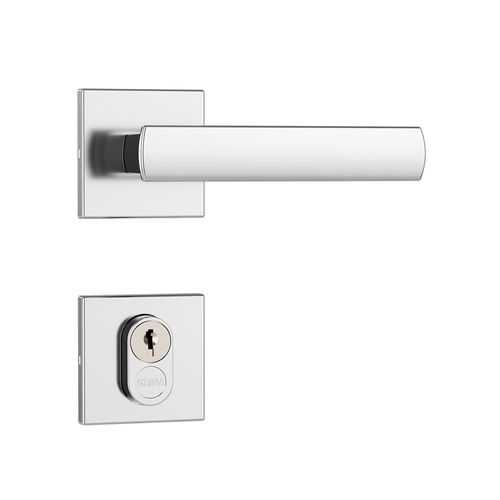 Fechadura Externa Roseta Quadrada 1601/39 55MM Inox Cromado