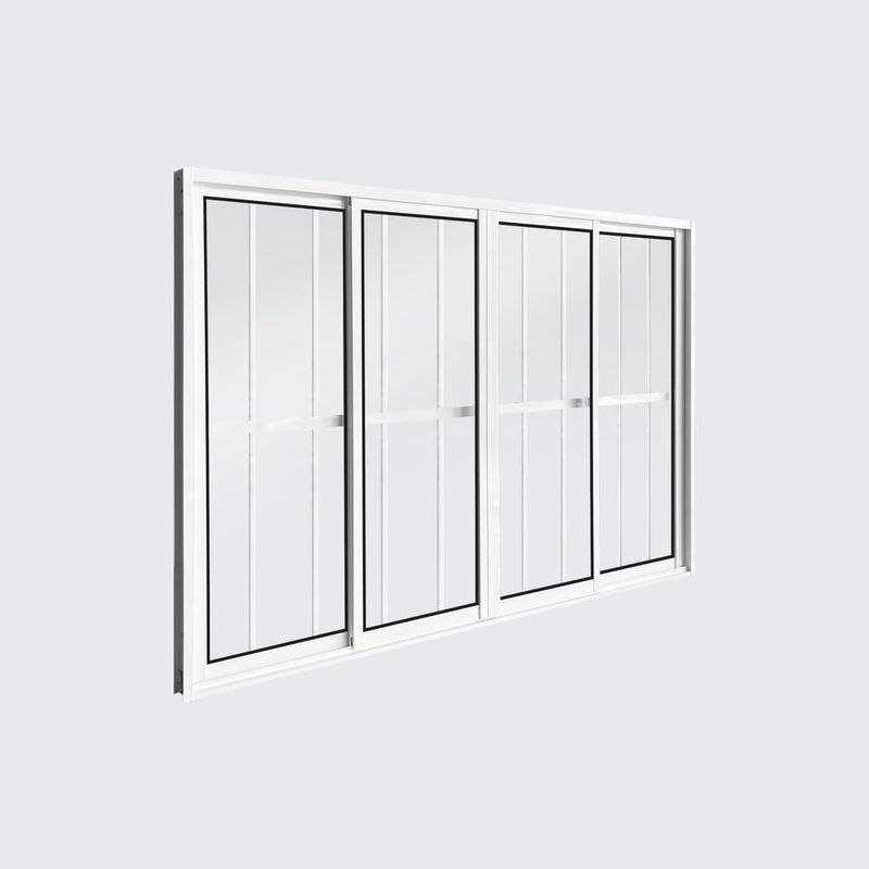 Janela-de-Correr-4-Folhas-com-Grade-Aluminio-Branco-100x120cm