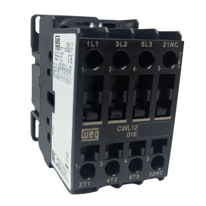 Contator-Tripolar-CWL-1NF-12A-Bobina-220V-Weg