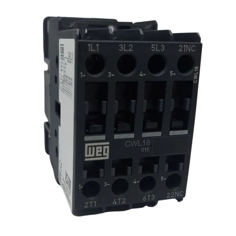 Contator-Tripolar-CWL-1NF-18A-Bobina-220V-Weg