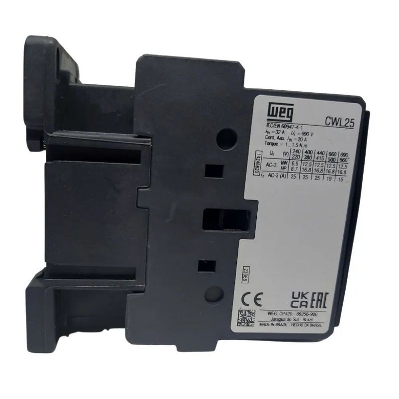 Contator-Tripolar-CWL-1NF-25A-Bobina-220V-Weg