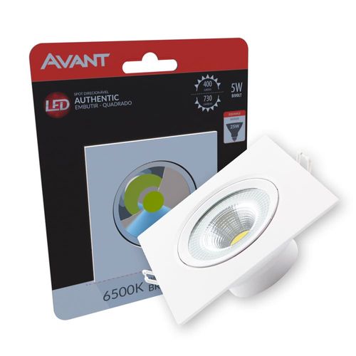 Spot de LED Supimpa Embutir Quadrado Branco 5W 450 Lúmens Luz Branca