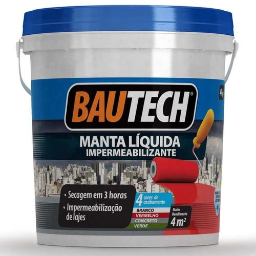 Manta Líquida Acrílica Impermeabilizante Branca 4Kg Bautech