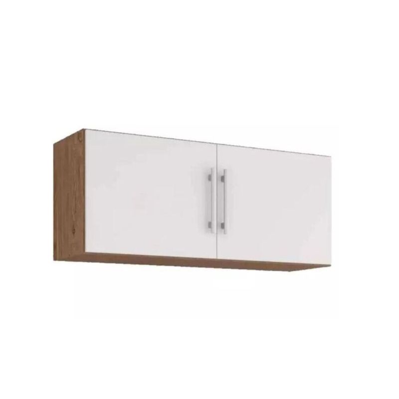 Armario-Aereo-para-Cozinha-Flex-114x40x32cm-MDF-Amendoa-Off-White