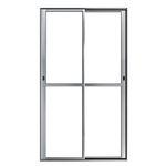 Porta-de-Correr-2-Folhas-Vidro-Liso-Aluminio-Brilhante-210x120cm