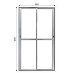 Porta-de-Correr-2-Folhas-Vidro-Liso-Aluminio-Brilhante-210x120cm