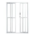 Porta-de-Correr-4-Folhas-Vidro-Liso-Aluminio-Branco-210x150cm