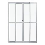 Porta-de-Correr-4-Folhas-Vidro-Liso-Aluminio-Branco-210x150cm
