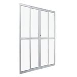 Porta-de-Correr-4-Folhas-Vidro-Liso-Aluminio-Branco-210x150cm