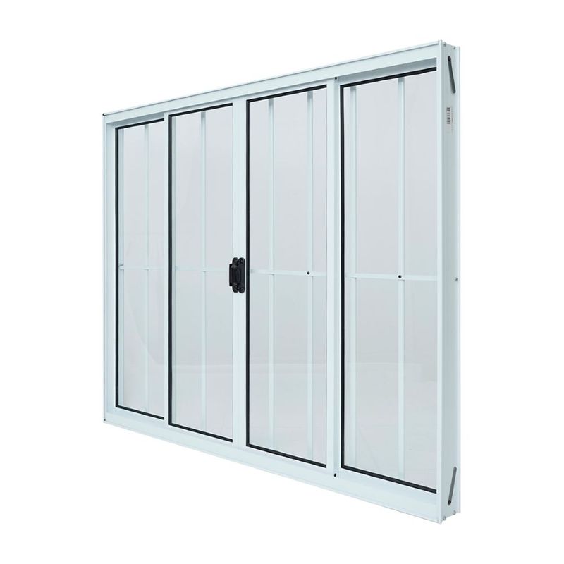 Janela-de-Correr-4-Folhas-com-Grade-Aluminio-Branco-120x150cm