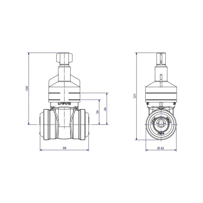Base-para-Registro-de-Gaveta-Bruto-4509-para-Tubulacao-CPVC-22mm-Deca