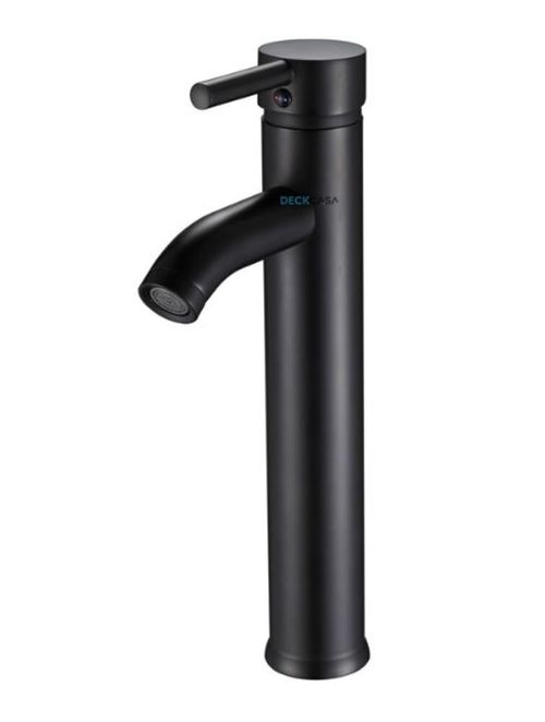 Monocomando para Banheiro Mesa Bica Alta Preto Redondo 30cm