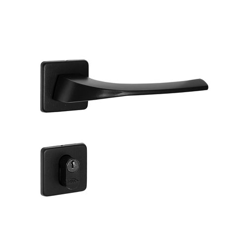 Fechadura Externa Roseta Quadrada Kiko 55mm Preto