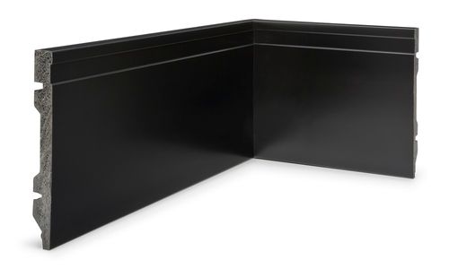 Rodapé Poliestireno Preto Frisado 15x1,5x240cm