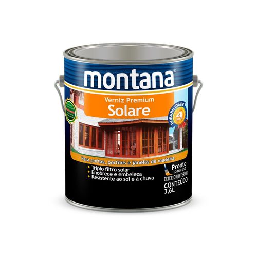Verniz Premium Sintético Acetinado Solare Mogno 3,6L Montana