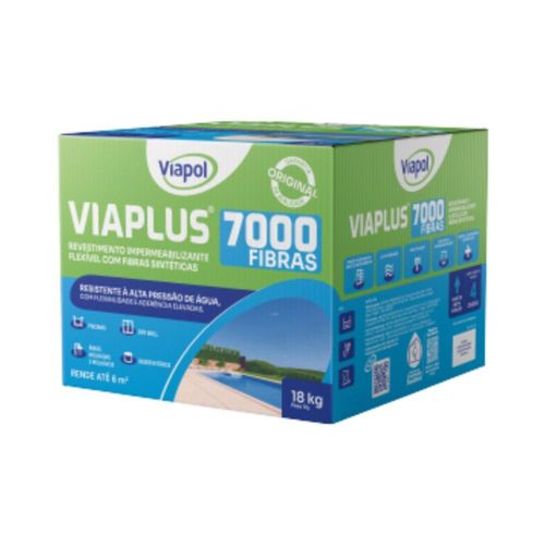 Argamassa Impermeabilizante Flexível Fibras Viaplus 7000 18Kg Viapol