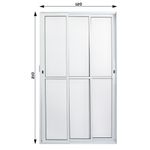 Porta-de-Correr-3-Folhas-Vidro-Liso-Aluminio-Branco-210x120cm