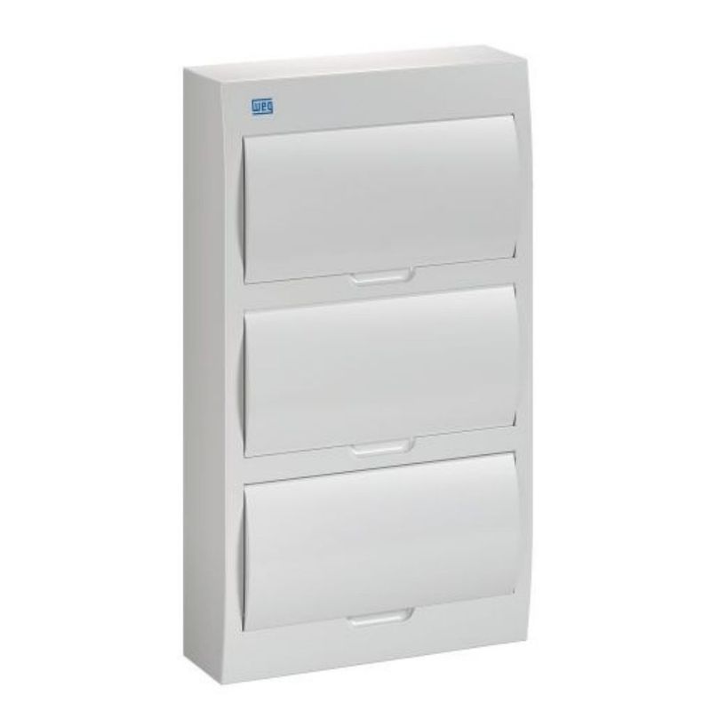 Quadro-PVC-Disjuntor-Sobrepor-sem-Barramento-para-36-Disj-Branco