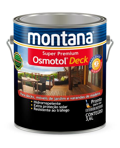 Verniz Premium Sintético Semi Brilho Osmotol Deck Natural 3,6L Montana