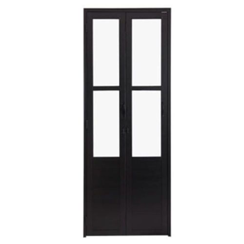 Porta Camarão Lambril Vidro Boreal c/Fechadura Preto Direito 210x80cm