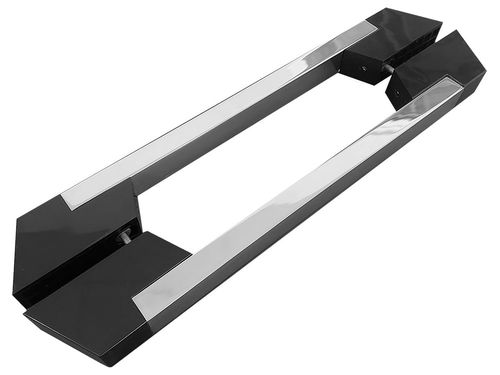 Puxador Tubular Duplo Let 465mm Inox Polido e Preto