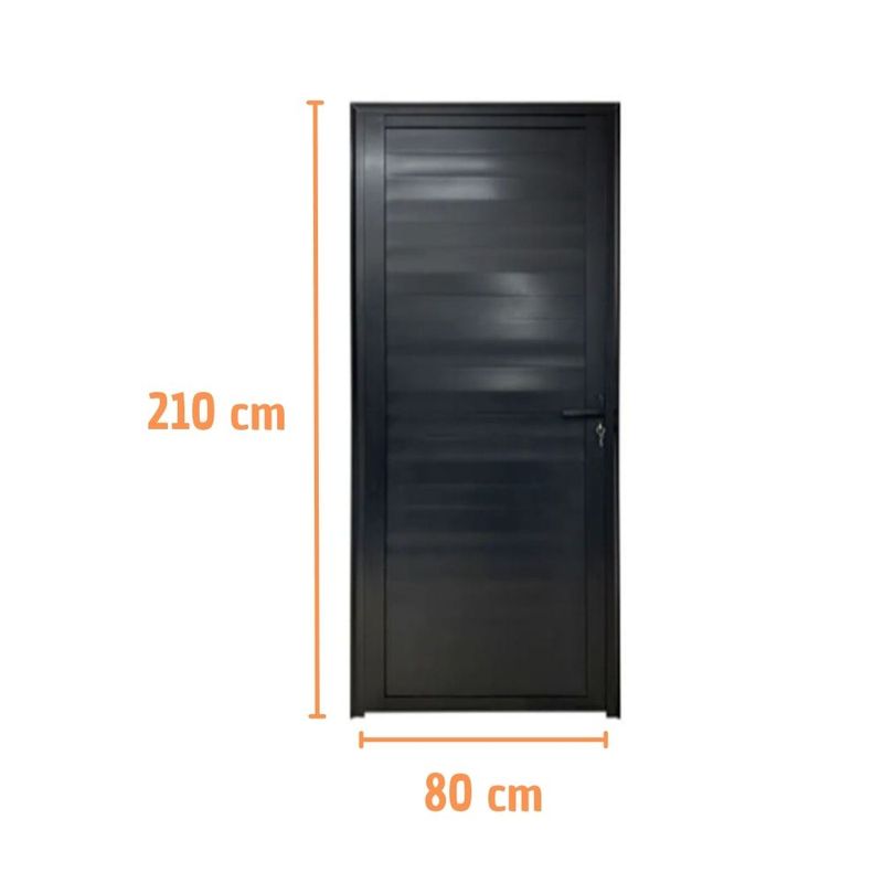 Porta-Laminada-Fechada-Aluminio-Preto-Esquerdo-210x80cm