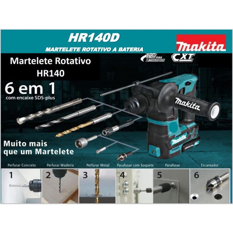 Martelete-Perfurador-Rompedor-SDS-Plus-12V-19KG-C-Aces-HR140DWYE1-CXT