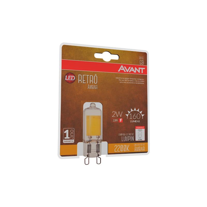 Lampada-de-LED-Retro-Halopin-Luxpin-2W-G9-160-Lumens-Luz-Ambar-220V