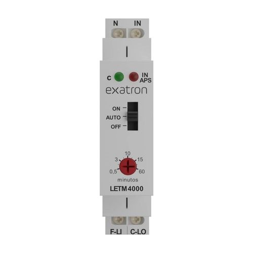 Relé Temporizador Minuteria para Trilho Din 100-240V LETM4000 Bivolt