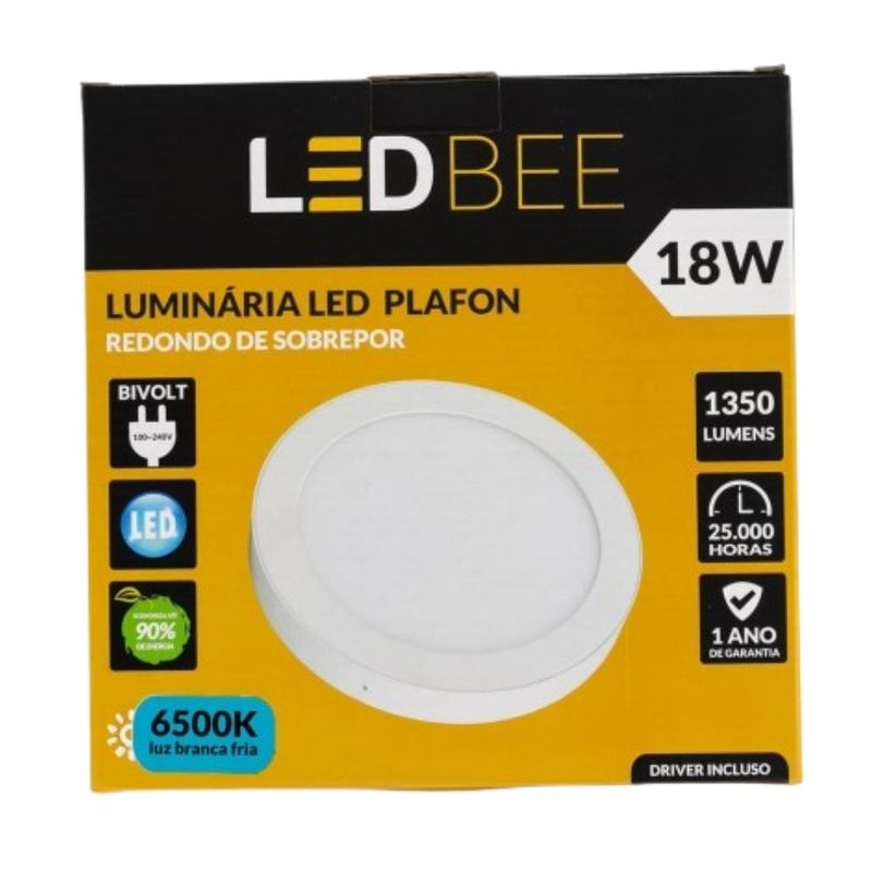 Painel-de-LED-Sobrepor-18W-21cm-1350-Lumens-Luz-Branca